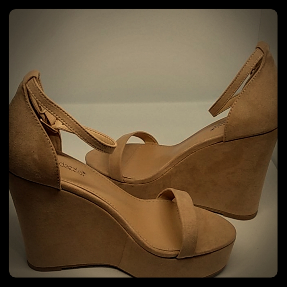 Tan wedge sandals
